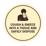 Signs ByLITA Circle Cough & Sneeze Into A Tissue And Safely Dispose Sign