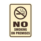 Portrait Round No Smoking On Premises Sign