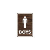 Signs ByLITA Portrait Round Boys (male bathroom icon) Sign with Adhesive Tape, Mounts On Any Surface, Weather Resistant, Indoor/Outdoor Use