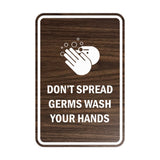Signs ByLITA Portrait Round Don't Spread Germs Wash Your Hands Sign