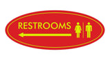 Signs ByLITA Oval Restrooms Left Arrow Sign