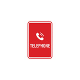 Portrait Round Telephone Sign With Adhesive Tape