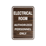 Portrait Round Electrical Room Authorized Personnel Only Sign