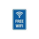 Portrait Round Free WiFi Sign with Adhesive Tape, Mounts On Any Surface, Weather Resistant