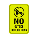 Portrait Round No Outside Food Or Drink Sign