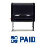 Paid W/ Check Icon Self Inking Rubber Stamp