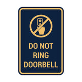 Portrait Round Do Not Ring Doorbell Sign