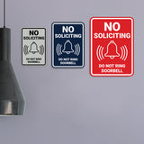 Portrait Round No Soliciting Do Not Ring Doorbell Wall or Door Sign