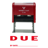DUE By Date Self Inking Rubber Stamp
