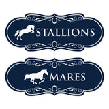 Designer Stallions and Mares, Restroom Wall or Door Signs (Set of 2)