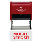 Red MOBILE DEPOSIT Self-Inking Office Rubber Stamp