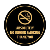 Signs ByLITA Circle Absolutely No Indoor Smoking Thank You Sign