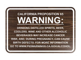 Signs ByLITA Classic Framed California Proposition 65 Sign Alcoholic Beverages
