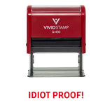Red Idiot Proof Novelty Stamp