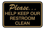 Please Help Keep Our Restroom Clean Wall Door Sign