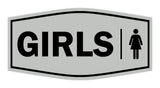 Signs ByLITA Fancy Girls (female bathroom icon) Sign with Adhesive Tape, Mounts On Any Surface, Weather Resistant, Indoor/Outdoor Use