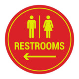 Signs ByLITA Circle Restrooms Left Arrow Sign