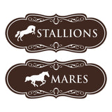 Designer Stallions and Mares, Restroom Wall or Door Signs (Set of 2)
