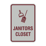 Signs ByLITA Portrait Round Janitors Closet Sign with Adhesive Tape, Mounts On Any Surface, Weather Resistant, Indoor/Outdoor Use