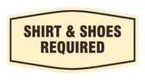 Signs ByLITA Fancy Shirt & Shoes Required Sign with Adhesive Tape, Mounts On Any Surface, Weather Resistant, Indoor/Outdoor Use