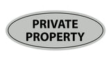Oval Private Property Sign