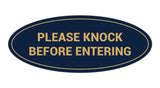 Oval Please Knock Before Entering Sign