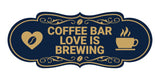 Designer Coffee Bar Love is Brewing Wall or Door Sign