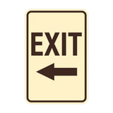 Portrait Round Exit Left Arrow Sign