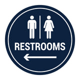 Signs ByLITA Circle Restrooms Left Arrow Sign