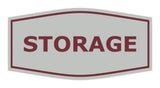 Light Grey / Burgundy Fancy Storage Sign