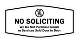 Fancy No Soliciting We Do Not Purchase Goods or Services Sold Door to Door Wall or Door Sign