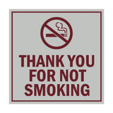 Signs ByLITA Square Thank You For Not Smoking Sign with Adhesive Tape, Mounts On Any Surface, Weather Resistant, Indoor/Outdoor Use