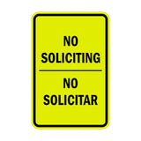 Portrait Round No Soliciting No Solicitar Sign