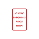 Portrait Round No Refund No Exchanges Without Receipt Sign