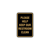 Portrait Round Please Help Keep Our Restroom Clean Sign
