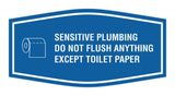 Fancy Sensitive Plumbing Do Not Flush Anything Except Toilet Paper Wall or Door Sign