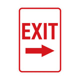 Portrait Round Exit Right Arrow Sign with Adhesive Tape, Mounts On Any Surface, Weather Resistant