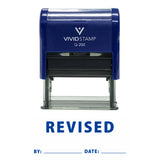 Revised By Date Self Inking Rubber Stamp