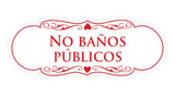Signs ByLITA Designer Spanish No baños públicos Sign