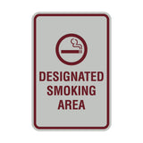 Portrait Round Designated Smoking Area Sign