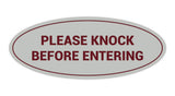 Oval Please Knock Before Entering Sign