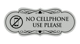 Signs ByLITA Designer No Cellphone Use please Sign