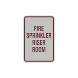 Portrait Round Fire Sprinkler Riser Room Sign with Adhesive Tape, Mounts On Any Surface, Weather Resistant