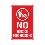 Portrait Round No Outside Food Or Drink Sign