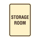 Ivory / Dark Brown Portrait Round Storage Room Sign