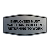 Fancy Employees Must Wash Hands Before Returning To Work Sign