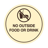 Signs ByLITA Circle No Outside Food Or Drink Sign
