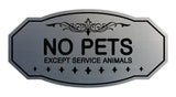 Victorian No Pets Except Service Animals Sign