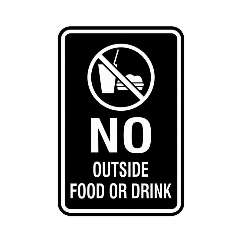 Portrait Round No Outside Food Or Drink Sign