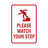 Portrait Round Please Watch Your Step Sign